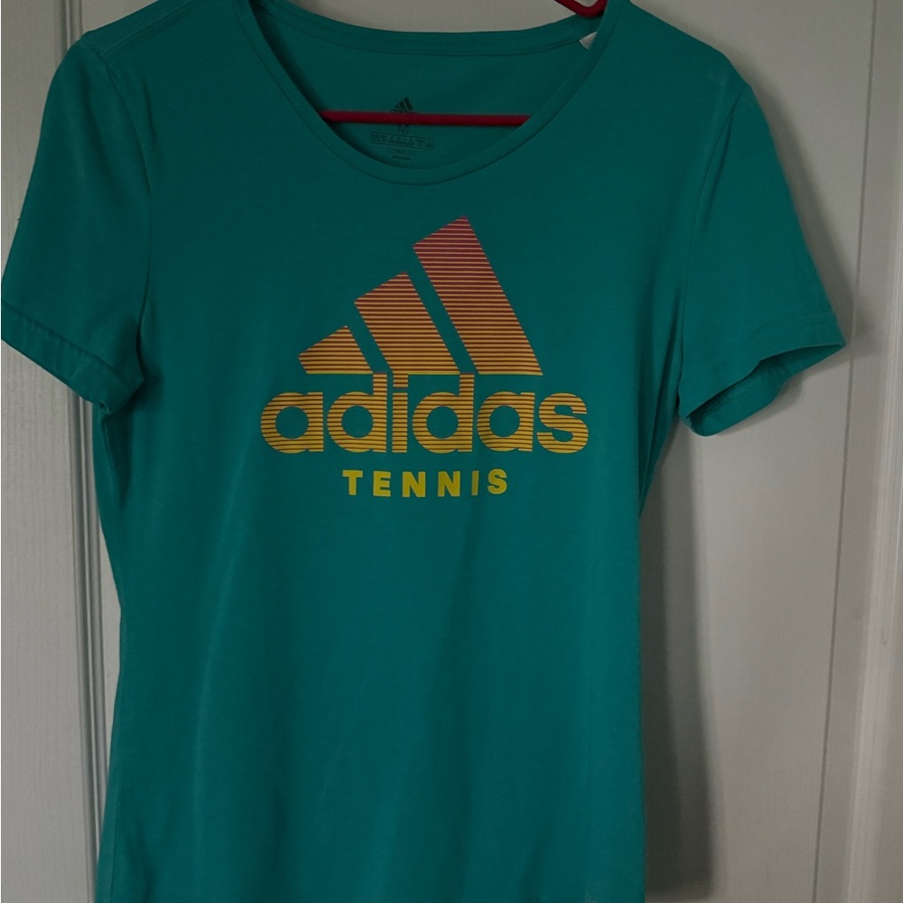 Adidas Teal Green Fitted Short Sleeve T-Shirt M